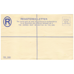 Perak 1936 15c blue p.s. reg. env. size H (ISC RE1a)